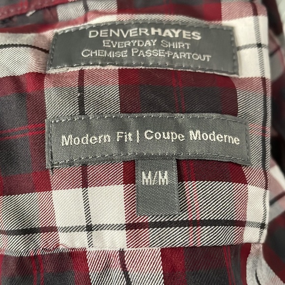 DENVER HAYES Men's Long Sleeve Modern Fit Plaid Core Shirt - Picture 6 of 7